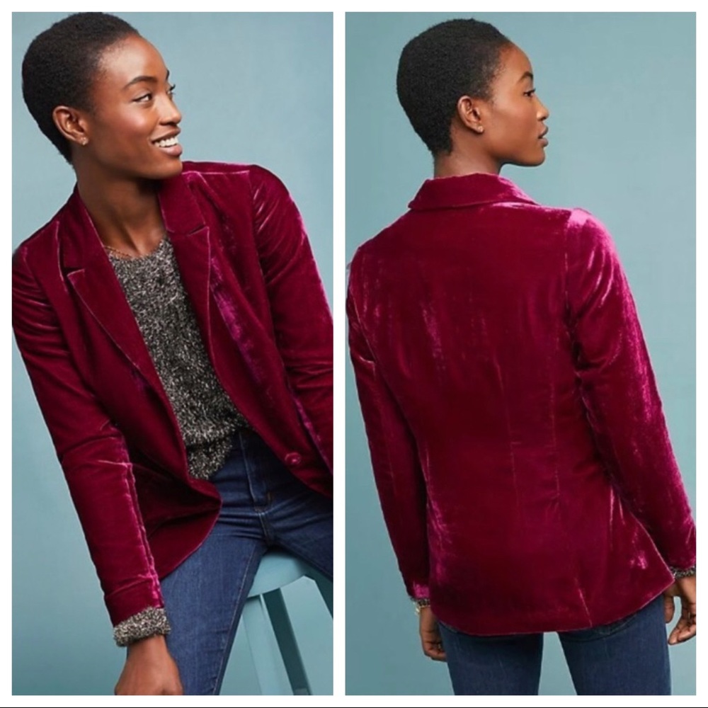 🆕NWT rare Anthropologie Gallery Velvet Blazer